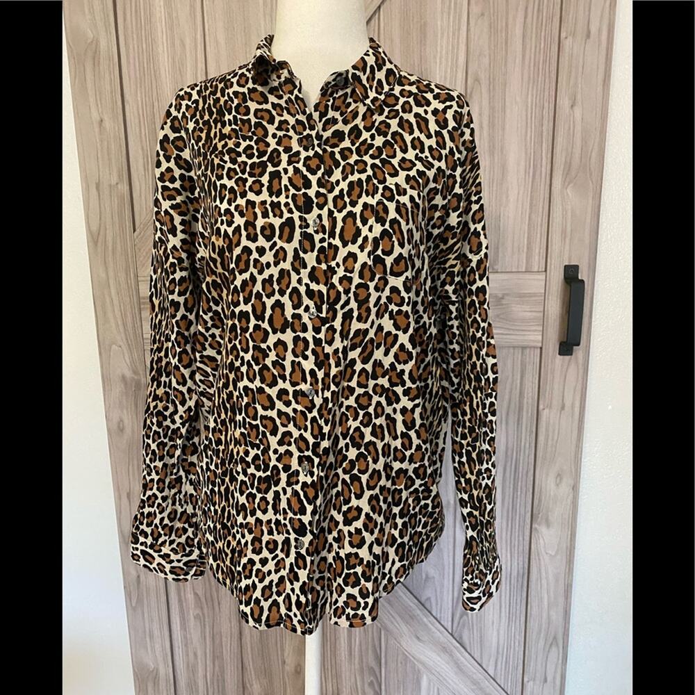 Scotch & Soda Small Animal Print Button Down Long… - image 1